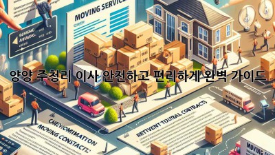 양양 주청리 이사, 안전하고 편리하게! 완벽 가이드